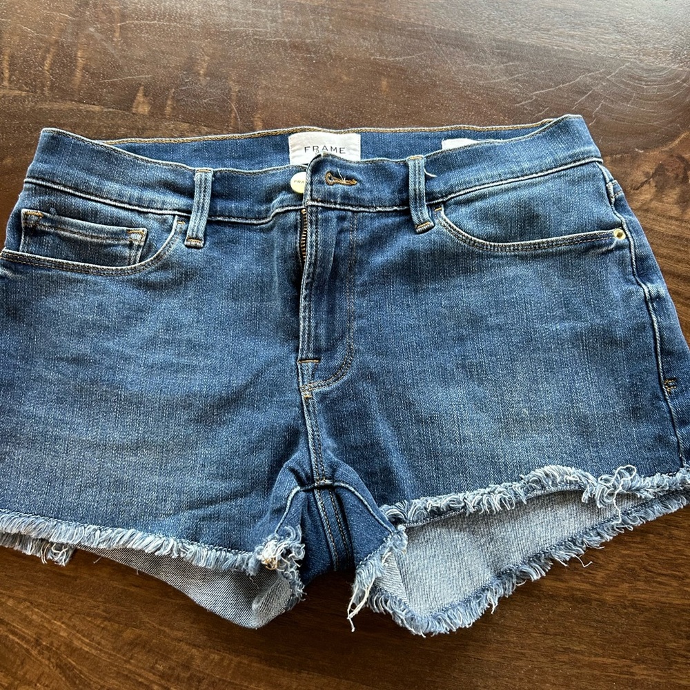 Frame Denim Blue Cutoff Shorts
